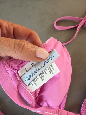 Isabella Rose Smocked Bikini Set Pink Womens Size Large thumbnail 5