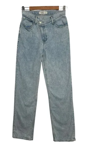 Abercrombie Fitch The 90s Straight Womens 26 2S Blue Ultra High Rise Crossover thumbnail 1