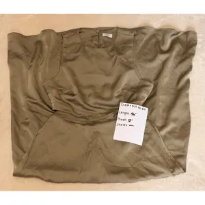 Aritzia Babaton Cella Satin NWOT Linen Blend Cutout Maxi Dress Open Back M Olive thumbnail 6