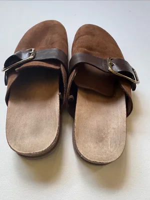 Old Navy Brown Suede Buckle Slide Loafers thumbnail 7