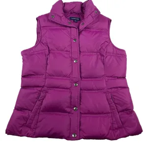 Lands' End Women's Down Puffer Vest Size Small Pockets Snap Front Pink Outdoor‎ thumbnail 1
