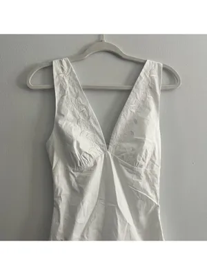 Princess Polly Florien Broderie Mini Dress in White thumbnail 3