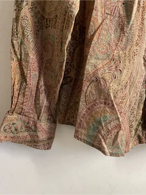 Lauren Ralph Lauren Paisley Button Down Shirt Size M Cotton Boho Blouse Brown thumbnail 7