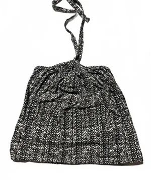 Banana Republic Black and White Patterned Halter Crop Top thumbnail 1