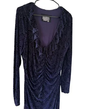 By Anthropologie Velvet Ruched Maxi Dress Navy thumbnail 4