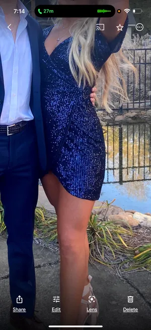 Lulus Dress Mini Blue Sequin Navy thumbnail 2