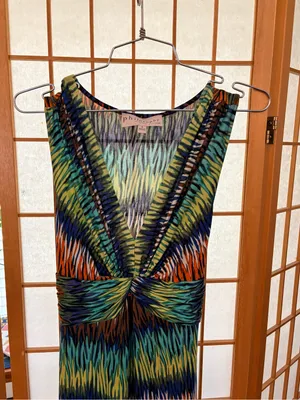 Philosophy Vibrant Multicolor Chevron-Print Bohemian Maxi Dress Small thumbnail 3