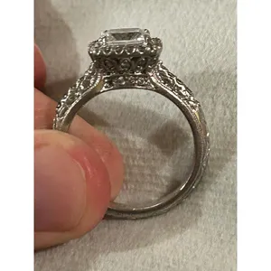 Ring band 925 sterling silver unique rare size 9 6.25g missing stone scrap thumbnail 4