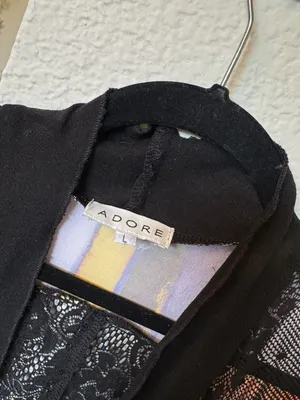 Adore Vest Size L Multicolored Abstract Print Lace Trim thumbnail 2