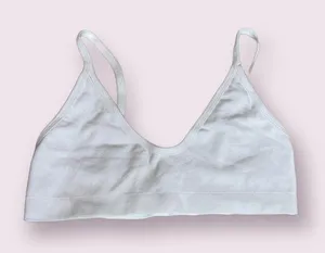White Bra Like New No Cups or Underwire No closures Size Large thumbnail 1