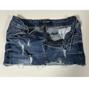 Wax Jean Blue Denim Distressed Bodycon Mini Skirt Bottoms Size S 💙✨ thumbnail 5