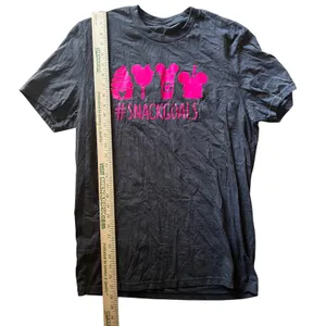 Disney Snack‎ Goals T-Shirt Gray Pink Graphic Tee Women's Cute Sz L thumbnail 4