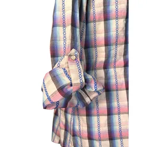 Vintage Y2K Wrangler Western Pearl Snap Pink Plaid Shirt Boho‎ Cowgirl Rustic thumbnail 5