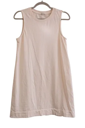 Z Supply XS Sleeveless Knit Shift Mini Dress Cream Cotton Crew Neck Minimalist thumbnail 1