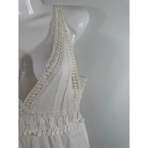 Chelsea & Violet‎ White Lace Crochet V-Neck Maxi Dress Women Small Boho Summer thumbnail 6