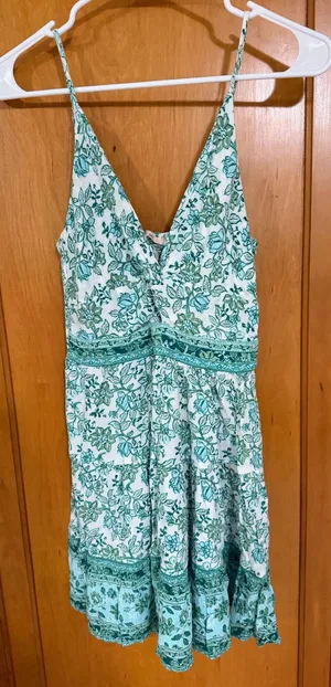 Green Francesca's Mini Dress Floral Small thumbnail 1