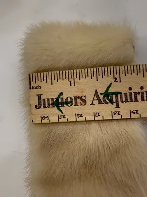 VINTAGE‎ Cream Beige MINK FUR COLLAR SATIN LINED thumbnail 6