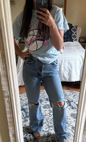 ZARA High-Waisted Jeans Straight Leg thumbnail 3