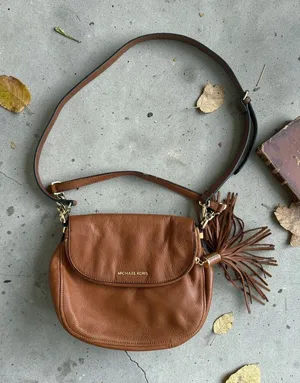 MICHAEL KORS Tan Pebble Leather Crossbody Two Way Bag thumbnail 1