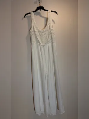 Saltwater LUXE White Cora Crochet Top Bodice Wide-Leg Jumpsuit thumbnail 6
