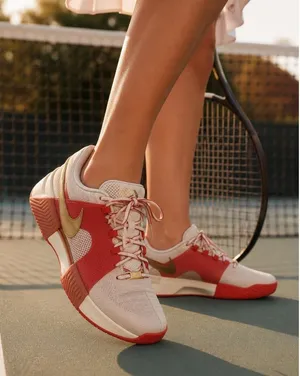 Nike GP Challenge 1 PRM Women's Tennis Shoes Sz 12 Sail Red Gold‎ FQ3164-103 thumbnail 1