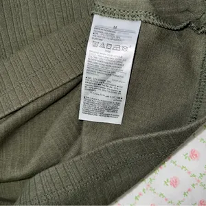 Old Navy Olive Green Ribbed Square Neck Long Sleeve Tee thumbnail 3
