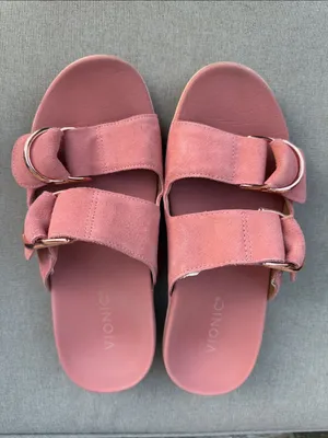 Vionic "Corelee" Pink Suede Slide Sandals size 6.5 wide thumbnail 2