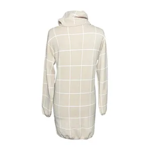 GOODNIGHT MACAROON Tan Checked Turtleneck Pullover Sweater Dress thumbnail 4