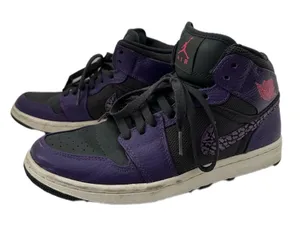 Nike Air Jordan 1 Mid Purple Black Elephant Swoosh Women’s 7.5 thumbnail 1