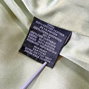 bebe Vintage Y2K Pastel Green Genuine Leather Blazer Jacket Womens L thumbnail 7