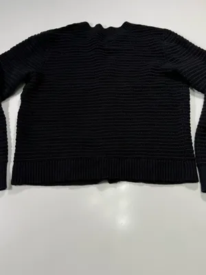 LOFT Black Button-Front Knit Cardigan Size Medium thumbnail 8