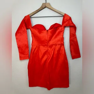Lovers + Friends Aylah Red Long Sleeve Strapless Mini Dress size Medium $168 thumbnail 9