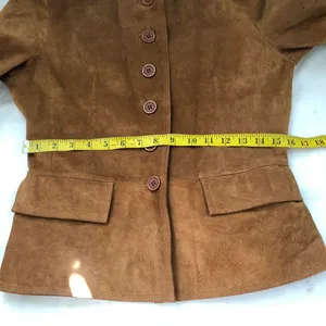 Vintage Brown genuine leather suede blazer thumbnail 5