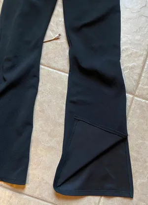 XS Black High Waist Split Flare Leg Pants thumbnail 3