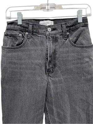 Abercrombie And Fitch 90s Straight Ultra High Rise Gray Jeans Women Size 25S thumbnail 3