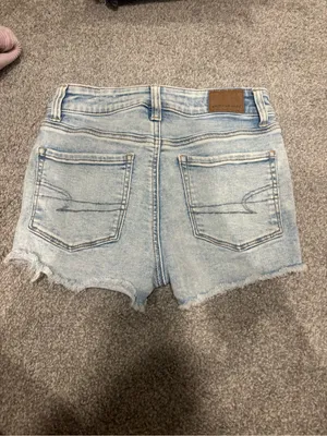 American Eagle Outfitters Light Wash Distressed Denim Shorts thumbnail 2