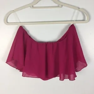 Pitaya Womens Size S Pink Chiffon Bandeau‎ Crop Top thumbnail 2