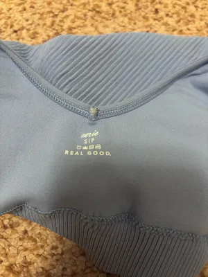 Aerie Sports Bra Ribbed Blue thumbnail 3