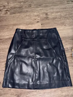 Loft Leather Skirt Faux Navy thumbnail 3