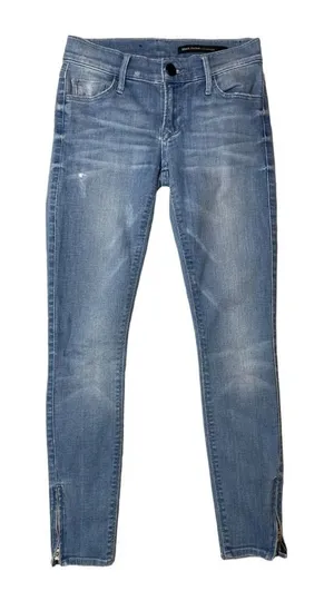 Black Orchid‎ Skinny Distressed Ankle Zip Jeans Womens Blue Size 24 thumbnail 1