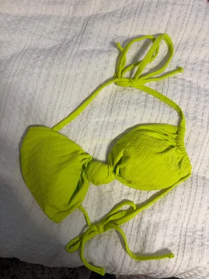 Aerie Lime Green Bandeau Bikini Top thumbnail 1