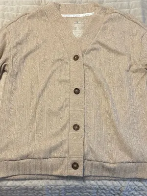 Cozy Neutral Knit Cardigan & Tank Set - Beige thumbnail 2