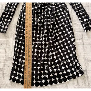 Seraphine Black White Polka Dot Knot Front Maternity Dress Long Sleeve Sz S thumbnail 6