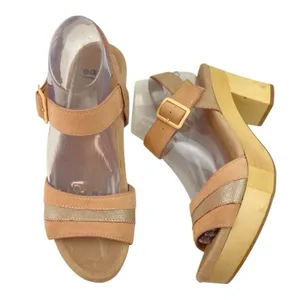 Earth Chunky Platform Sandals Womens 9M Dusty Pink Wood Heel Hippie Festival thumbnail 3
