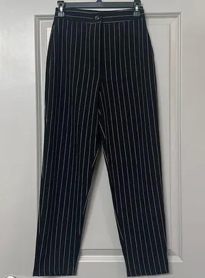 Nasty Gal NWT Pinstripe High Waist Tapered Pant thumbnail 1