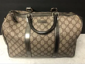 Authentic Gucci Brown and Bronze Supreme GG monogram Boston Bag thumbnail 1