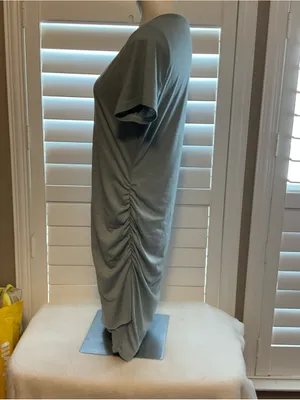 Classic Crewneck Midi Dress in Sage Green thumbnail 4