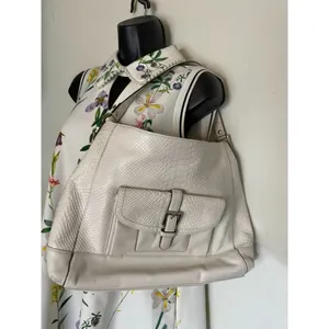COACH Large White Leather Tote Bag thumbnail 9