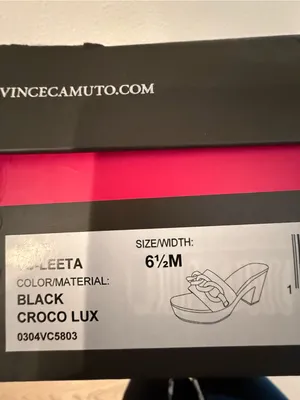 Vince Camuto Black Leather Chain-Trim Platform Mule thumbnail 5