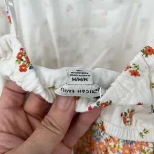 American Eagle Y2K Linen Blend Cottagecore Floral Sundress Medium Boho Coquette thumbnail 11
